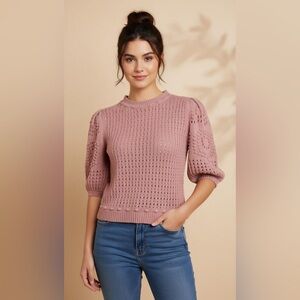 Another Love Rose Smoke Knit Sweater - Size L